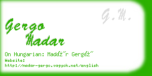 gergo madar business card